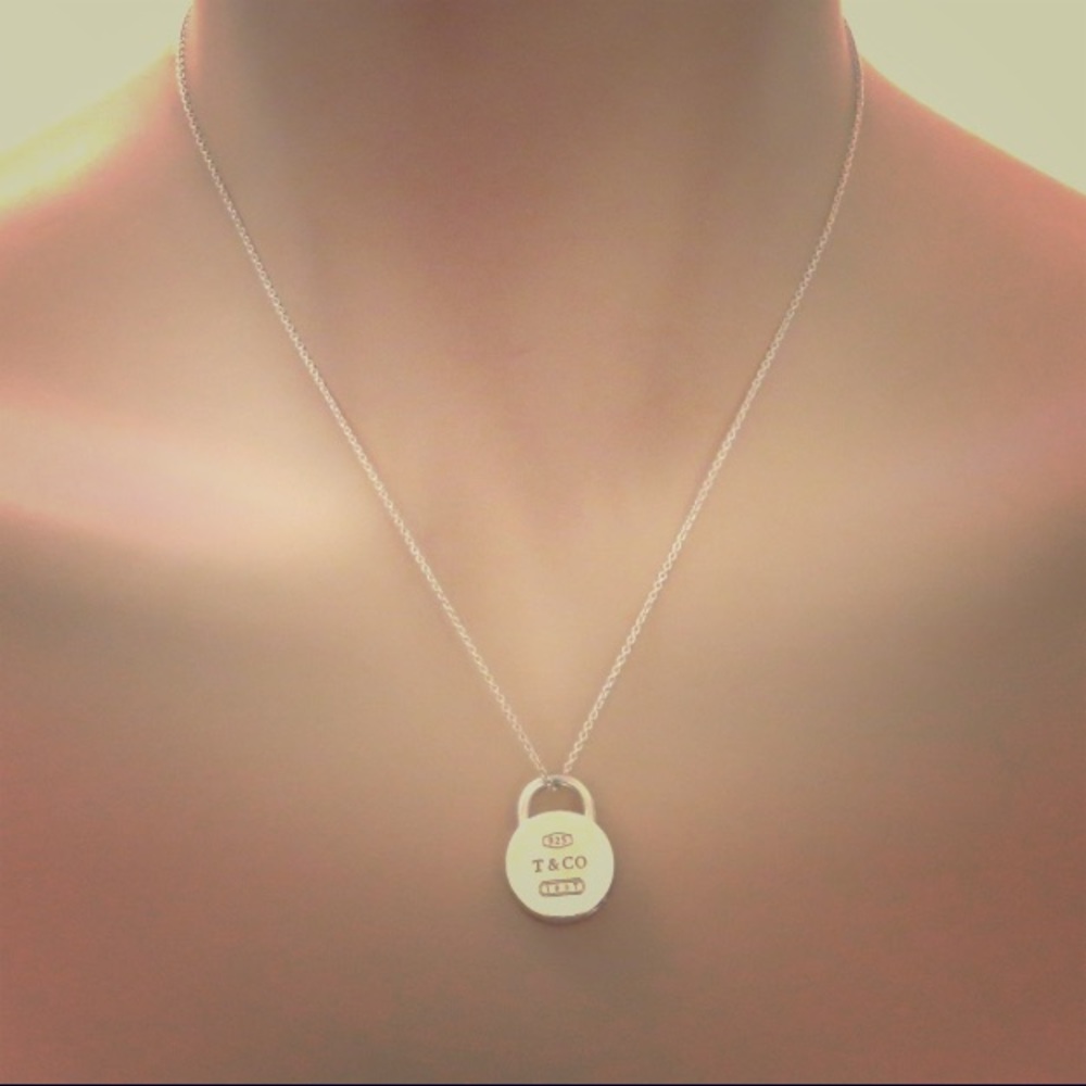 Tiffany & Co 1847 Round Lock Charm with Necklace